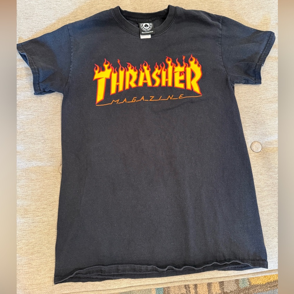 Thrasher Magazine vintage style rocker t-shirt black size S